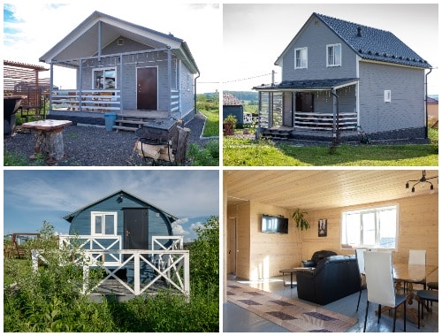 Два дома и баня