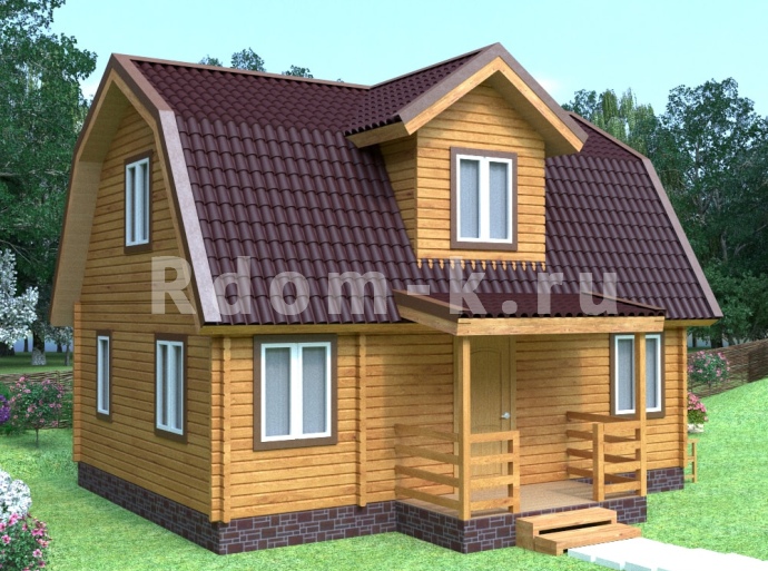 Брусовый дом «Дачная сказка» ЛК 6х8