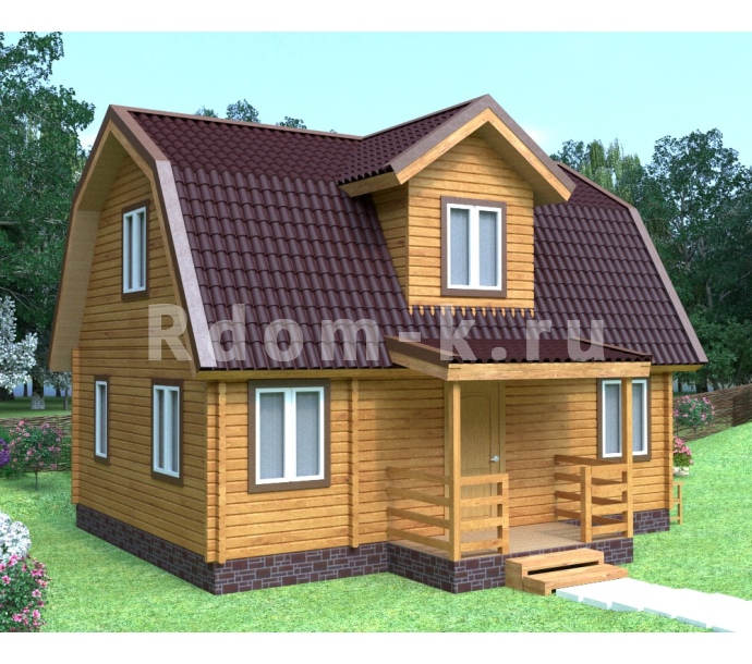 Брусовый дом «Дачная сказка» ЛК 6х8