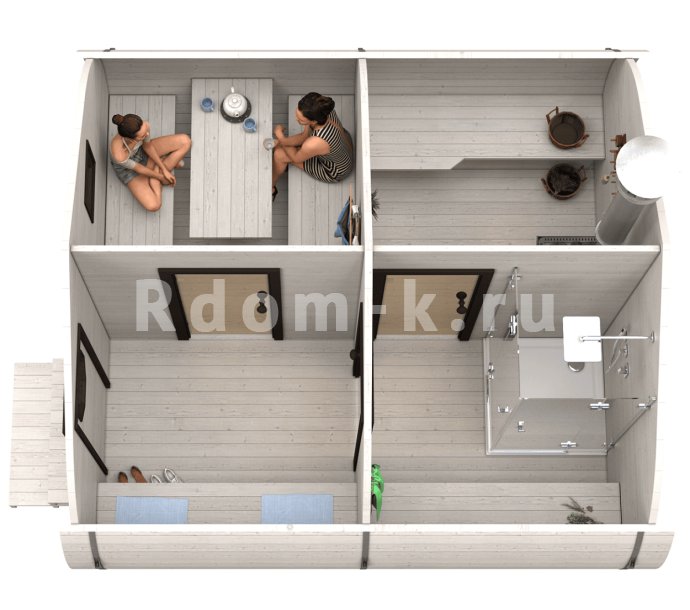 Баня «4.0-3» 4х4м