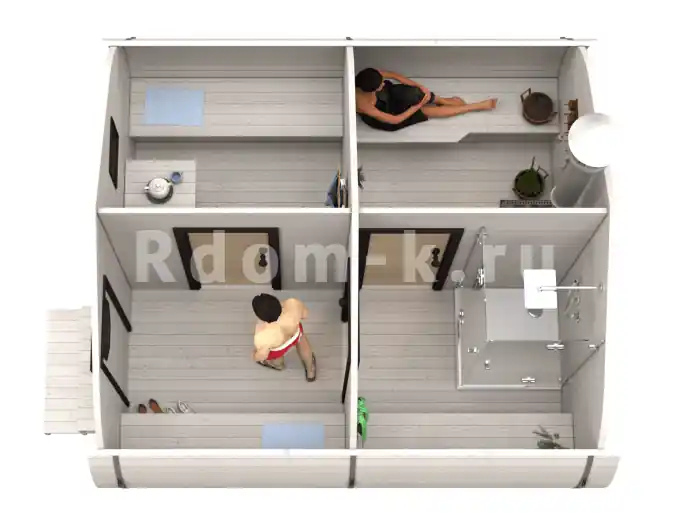 Баня «4.0-2» 4х4м